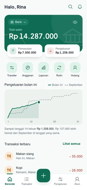 Layar beranda aplikasi ARTAMU